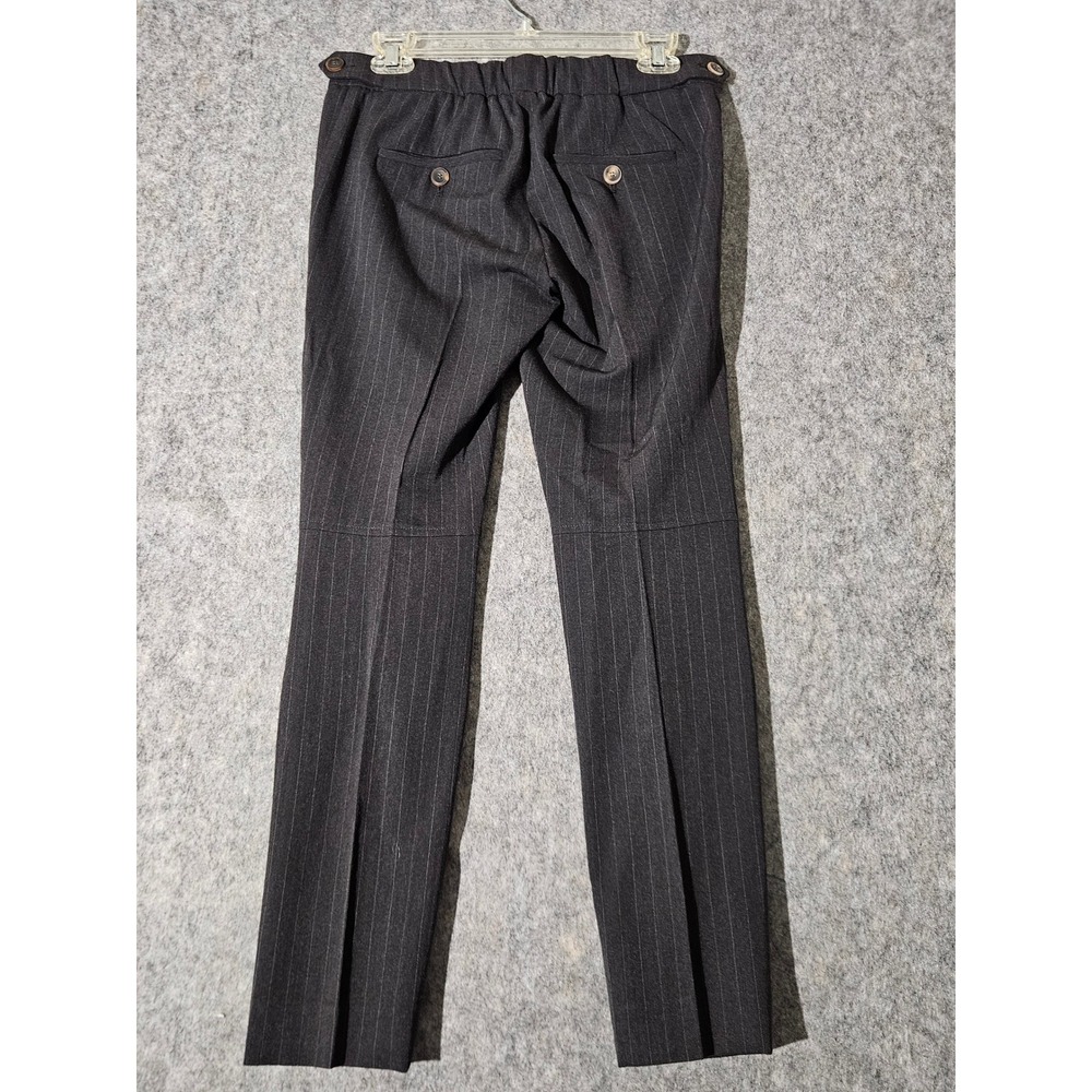 Brunello Cucinelli Trousers Women 4 Gray Pinstripe Wool Blend Italy - Picture 2 of 12